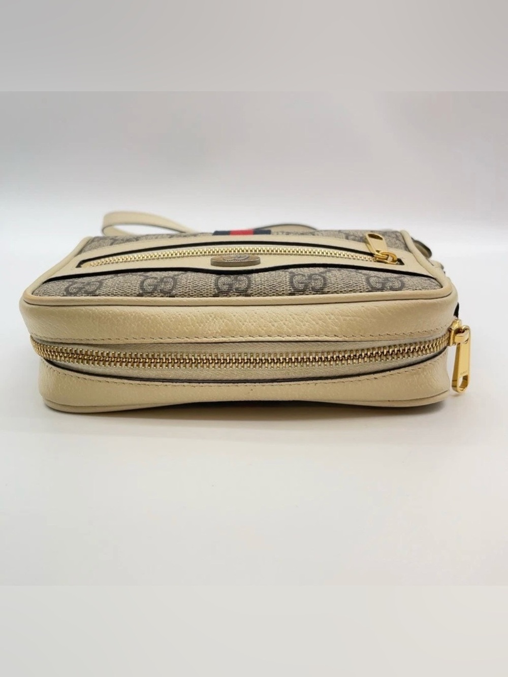Gucci Ophidia GG Supreme Sherry Line Gray White Mini ShoulderBag - Picture 4 of 16